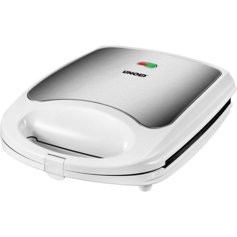 Unold Quadro Sandwichmaker Weiß und Silber für 4 Sandwiches (1/4)