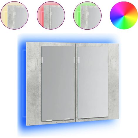 Maison Exclusive - Armadietto a Specchio con Luci LED Grigio Cemento in Acrilico (1/5)