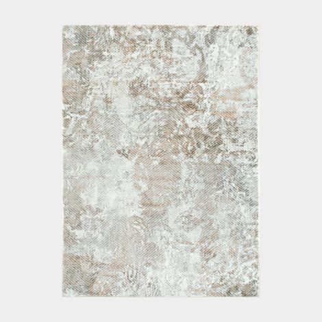 Décoweb – Tapis shaggy en velours 120 x 170 cm – Blanc marbré marron et camel – Épaisseur 10 mm – 100% polyester pour décoration intérieure (1/5)