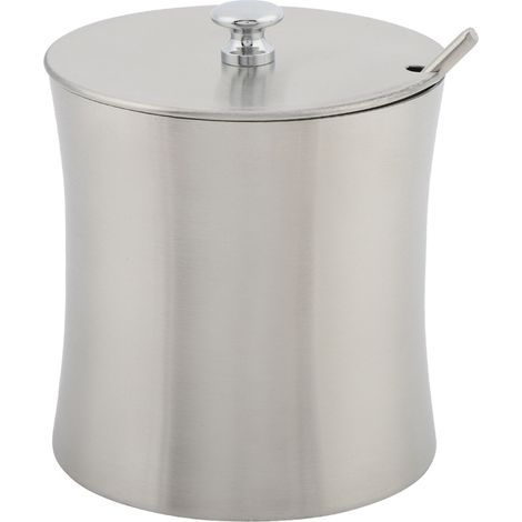 Bol en acier inoxydable pour sucre, épices, sel, poivre, assaisonnement, pot avec couvercle et cuillère (1/5)
