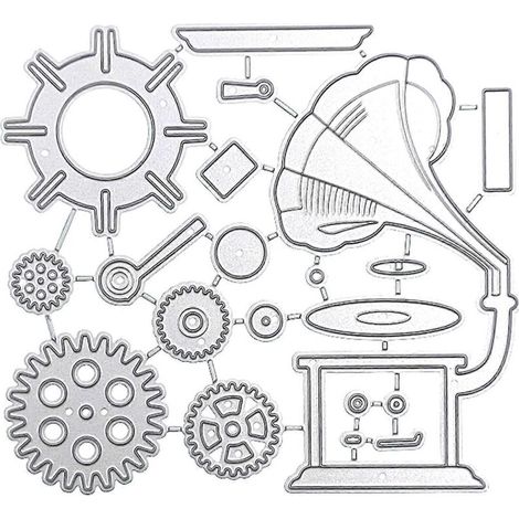 Pochoirs de découpe en métal pour phonographe, pochoirs pour scrapbooking, cartes en papier, modèles pour albums et autres supports de découpe.