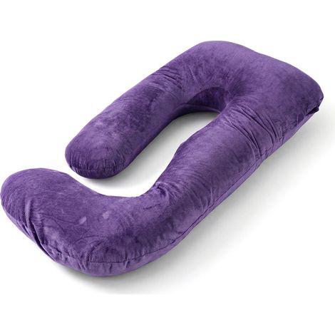 Coussin de Grossesse pour Dormir, Coussin d'allaitement et de Grossesse en U, Oreiller de Grossesse, Soutien du Corps pour Femme Enceinte et Maternité - Purple (1/5)