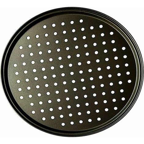 Poêle à Pizza Punch Acier Au Carbone Plat Four Perforé Multi-Usages Plaque à Pizzac Anti-adhérent Plaques à Pizza Utilisée pour Pâtisserie, La Pizza, Le Gâteau, Les Sandwichs, Saucisse, Galett