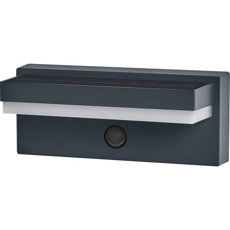 OSRAM Applique murale solaire LED Endura Style robuste, 2,5 W, blanc chaud 3 000 K, 180 lm, USB, capteur PIR, 1 mois (1/4)