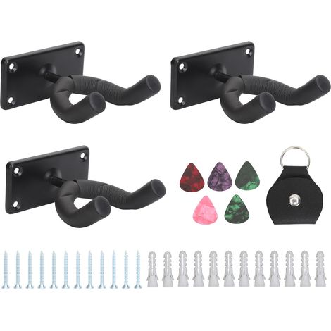 3 Supports Mural Guitare Porte-Instruments Métal pour Basse Violon avec Accessoires (1/5)