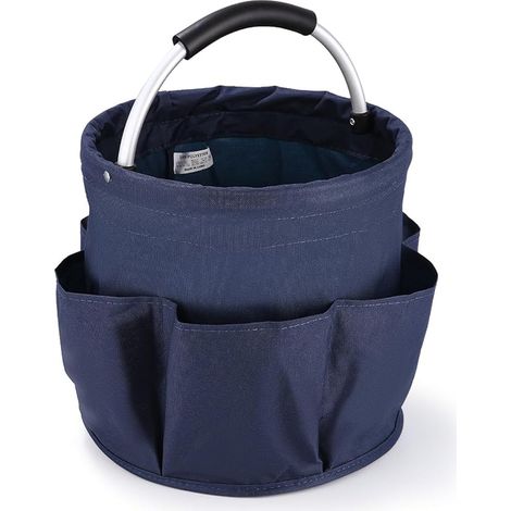 Multi-Pocket Cleaning Organizer Waterproof Bags for Gardening Cleaning Products Organizer Foldable with Handle and Compartments for Garden, Bathroom, Indoor (Blue) (1/5)