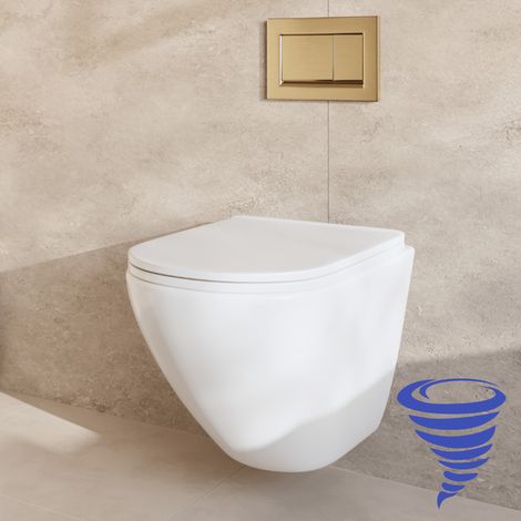 LOMAZOO Pack WC suspendu avec réservoir encastré rond blanc - (1/5)