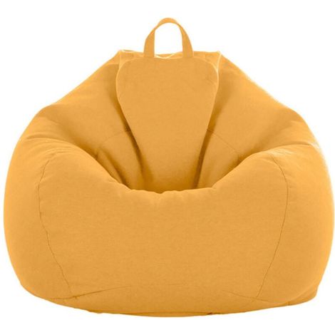 Sac de canapé Lazy Housse de Canapé Inclinable Tissu Housses de Fauteuil Housse de Chaises sans Remplissage Siège Pouf Feuilletée Tatami Salon Meubles (Jaune, 60x75cm) (1/5)