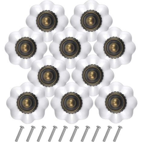 BEBUSINGOTO (10 pièces, 30mm) boutons de porte de tiroir citrouille blanche, boutons de meubles ronds, adaptés aux portes de chambre d'enfants, armoires, cuisine (1/5)
