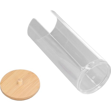 Distributeur de cotons cosmétiques transparents, porte-cotons-tiges, organisateur, boîtes de rangement rondes avec couvercle (1/5)