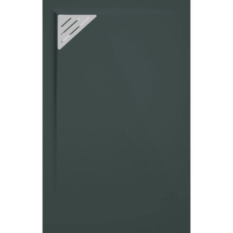 Plato de ducha resina TRINITY antracita  70x150 cm rejilla inox a la izquierda