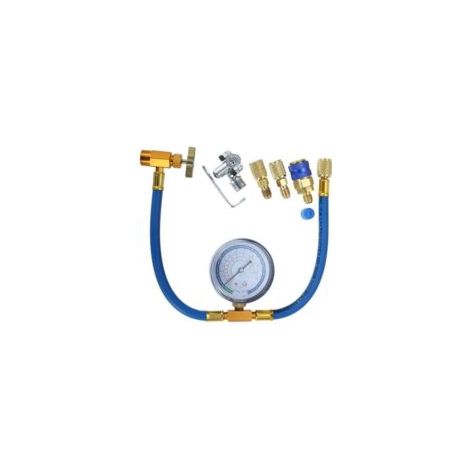 Manguera de carga de R134a al refrigerador – con manómetro de acondicionamiento – El refrigerante R134a se puede conectar a R-12/R-2-Crezuo