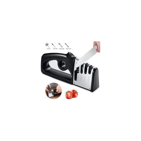 Aiguiseur Couteaux - 4 Fonctions Avec Rainures Acier Tungstène Céramique Diamant - Pour Couteaux Cuisine Acier Droit - 1 Pièce (1/5)