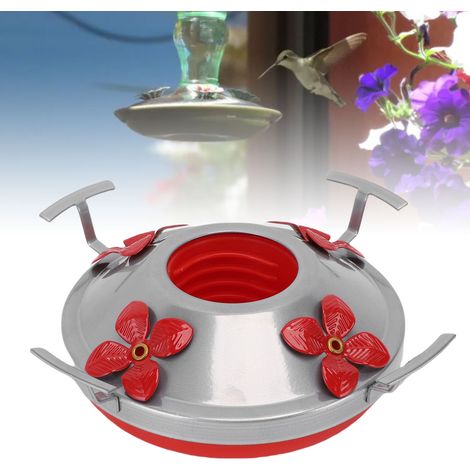 Comedero para colibríes de 4,5 cm (1,77 pulgadas) de hierro y plástico: juego de repuesto con perchas y orificios para néctar, ideal para jardín y patio. (1/5)