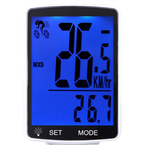 Multifunktionaler Fahrradcomputer mit LCD-Bildschirm, Geschwindigkeitsanzeige, Kilometerzähler, IPX6 wasserdicht, Temperaturanzeige und Stoppuhr.