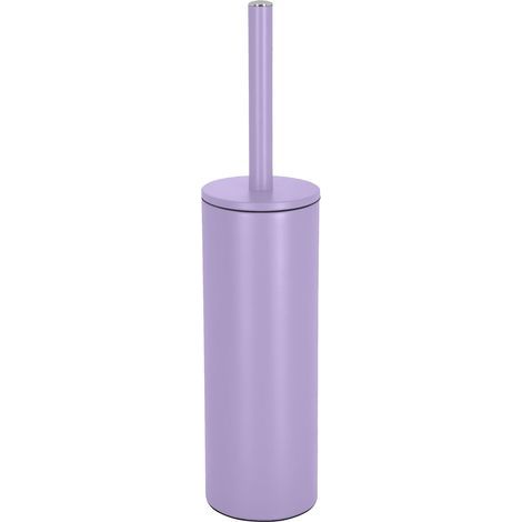 x WC-Bürste – Stahlhalterung – Austauschbarer Bürstenkopf – Hygienischer, geschlossener Behälter – Für Badezimmer – Matt-Lavendel – 40 x 9,5 x 9,5 cm (1/5)