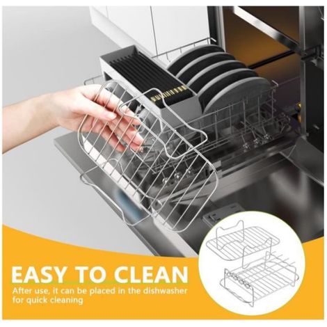 Accessoire Friteuse Air - Support Double Couche En Acier Inoxydable 304 - Compatible Double Panier - Lot De 6 Pièces