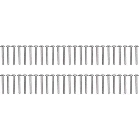 50 Stück Flanschschrauben mit Linsenkopf, A2-70 Edelstahl, Linsenkopf-Innensechskantschrauben, Set M5x40 mm