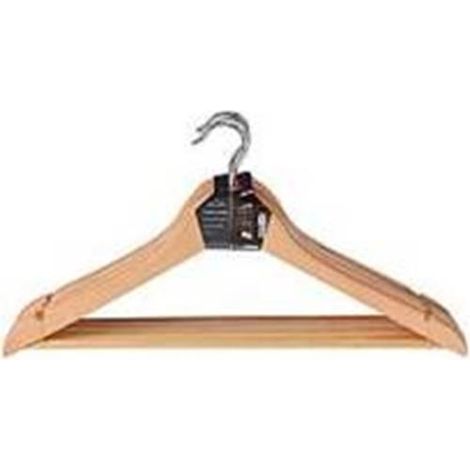 Perchas de madera Koopman 6 piezas eucalipto duradero estable