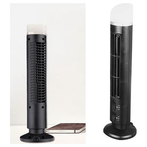 Turmventilator, tragbarer USB-Ventilator, ohne Rotorblätter, mit Beleuchtung, Tischventilator, energieeffizientes ABS-Gehäuse, leicht zu reinigen – Komplettset