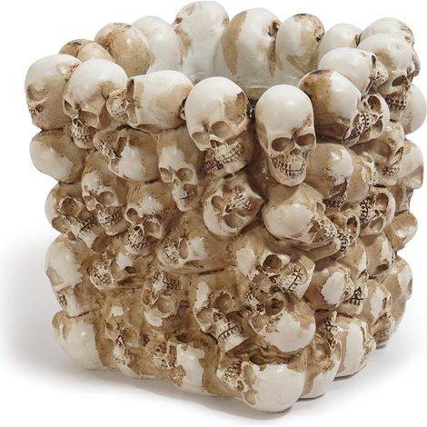 Porte-stylo en forme de crâne en résine, pot de fleurs pour plantes succulentes, décoration intérieure, accessoire de cinéma (1/4)