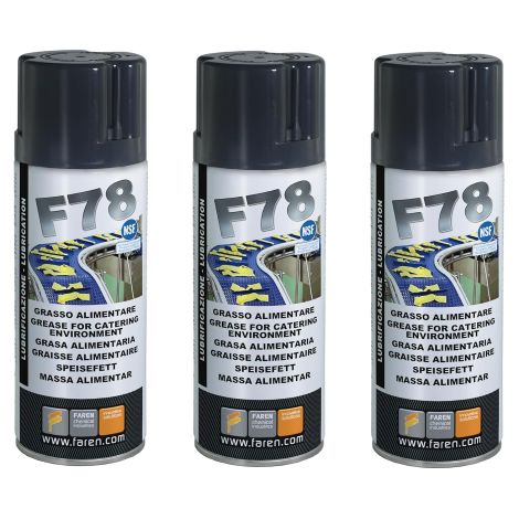 3 X Faren F78 Grasso Spray Atossico Anticorrosivo macchine impianti uso alimentare 400 ML (1/5)
