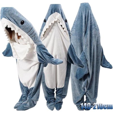Couverture en forme de requin, 190 x 90 cm, taille XL, peluche couverture douce et chaude pour adulte et enfant, canapé (1/2)