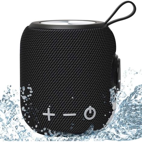 Mini casque Bluetooth sans fil à double couplage 5.0, son surround 360 et basses stéréo IPX7 (noir)