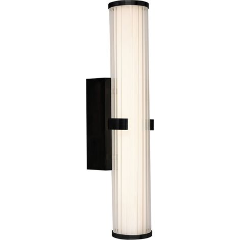 Applique Moderna Morsetto Acciaio Nero Vetro Bianco Led 19W 3000K (1/5)