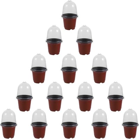 Pots de pépinière avec dôme d'humidité, pots de pépinière pour fleurs, lot de 10 (1/5)