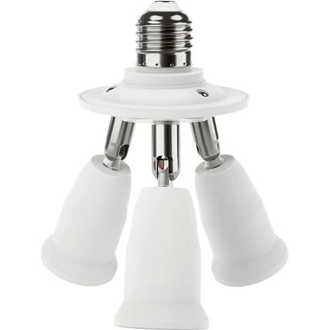 3-in-1 E27-Fassungsadapter-Splitter, E27-Standard-LED-Lampen, Konverterfassung, Kronleuchterfassung mit 360°-Einstellbereich bis 180° (1/5)