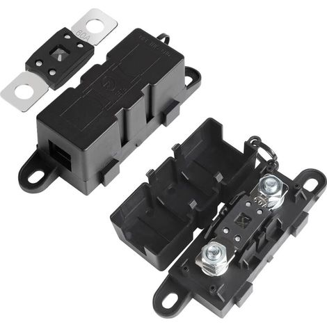 Jeux de 2 Porte Fusible Mega avec 2 Méga Fusibles 60A Support Fusible Mega Boulonné M8 ANM pour Voiture Bateau Moto Caravanes Camion (1/5)