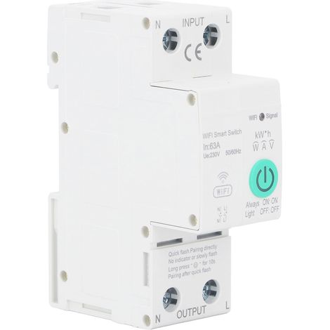 Disjoncteur 230V AC Rail DIN WIFI Protection Differentielle 2P 63A Interrupteur Commande Distance Smartphone Maison Intelligente (1/5)