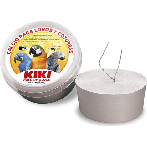 Kiki Calcium Block - Bloque de Calcio con Minerales y Vitaminas para Loros y Cotorras - 200 g