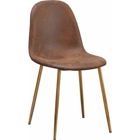 Sillas Comedor - Silla Golden Teok Polipiel Marrón Vintage (1/5)