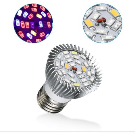 Ampoule LED E27 28W pour croissance des plantes, lumière de culture intérieure pour légumes, serre et hydroponie (1/5)