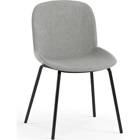 Adhara, Set di 4 sedie in tessuto Grigio chiaro (57cm X 46cm H. 80cm)  Duzzle (1/5)