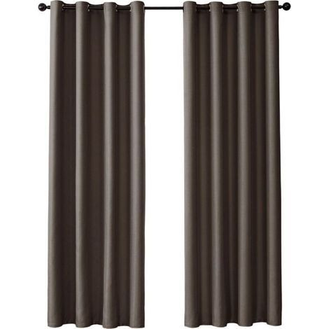 Garden FutureRideau Occultant Thermique à Oeillets - 1 Pièce 132x160cm - Décoration Fenêtre pour Salon et Chambre - Café