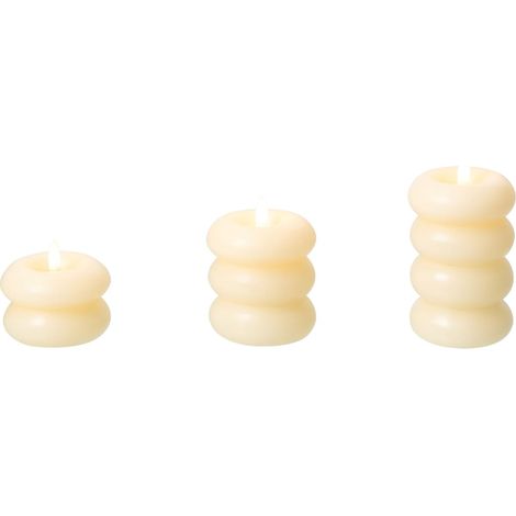 Set of 3 LED Candles ETERNIS 5/8/11 cm Off-White (1/5)
