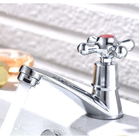 Robinet d'eau Unique Froide Robinet d'eau, Robinet à Froid Simple Chromé Bassin Robinet d'eau, pour la Maison Salle Bain WC Lavabo Bassin la Cuis (1/5)