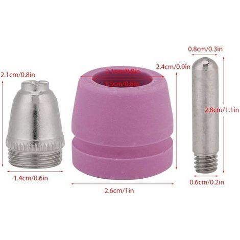 Plasmaschneider, 90-teiliges Set Ag-60 Plasmaschneidbrenner-Verschleißteile, Elektroden, Düsen, Becher-Set für Plasmaschneidbrenner (1/5)
