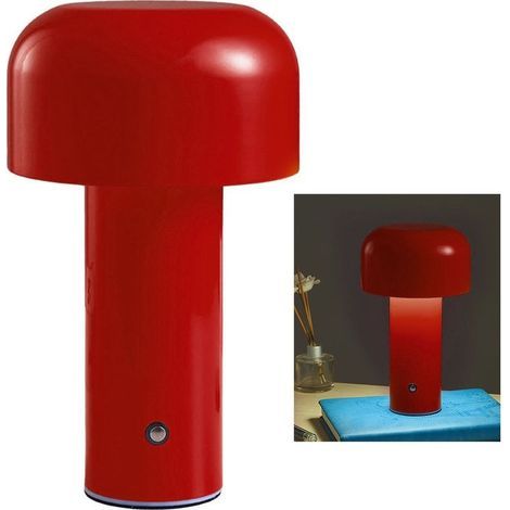 Rubberskin Lampe De Table Champignon, Lampes de Table Sans Fil, Lampe de Table Rechargeable USB, 3 Niveaux de Luminosité, Lampe De Bureau Tactile Dimmable pour Restaurant, Chambre, Bar Lampe de bureau (1/5)