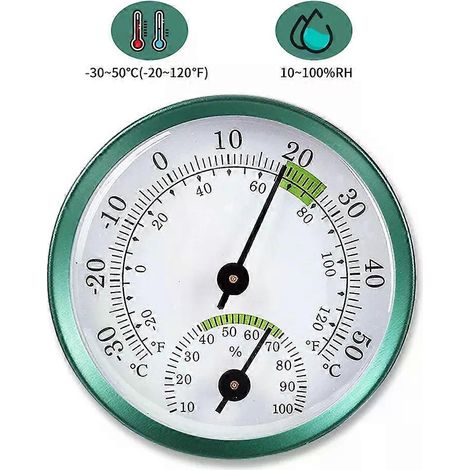 Thermomètre-hygromètre 2 en 1 en acier inoxydable avec aiguille automatique - JXLGV (1/4)