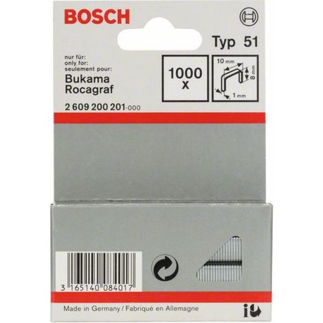Punti Bosch Staple Type 51 argento 10 mm 8 mm (1/2)
