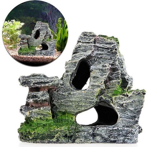 Aquariumdekoration aus künstlichem Harz: Felshöhle mit Bergmotiv für Betta-Schlaf und Ruhe