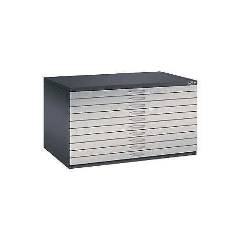 Armario para planos  DIN A0  10 cajones  altura 760 mm  gris