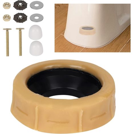 11pcs Remplacement de Joint Cire Toilette Extra Épais Kit, Joint de Cire WC avec Boulons Rondelles Écrous Boulons Têtes et Joints d'Étanchéité pour 7,62cm et 10,16cm Tuyaux d'Évacuation (1/5)