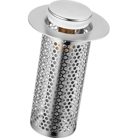 Filtre de bonde de lavabo escamotable en acier inoxydable (1/5)