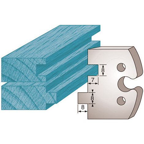 Diamwood Jeu de 2 fers profilés Acier SP - Ht. 50 x 5,5 mm - Épaisseur 5,5 mm - Compatibilité porte-outils - Languette/Rainure 8 mm - Profondeur de 7 mm (1/2)