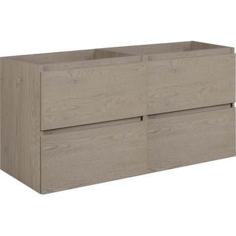 Mobile da bagno 120 cm (2x 60), colore: Rovere Scuro, 120 x 46 x 60,7 cm, senza piano di lavoro (1/5)